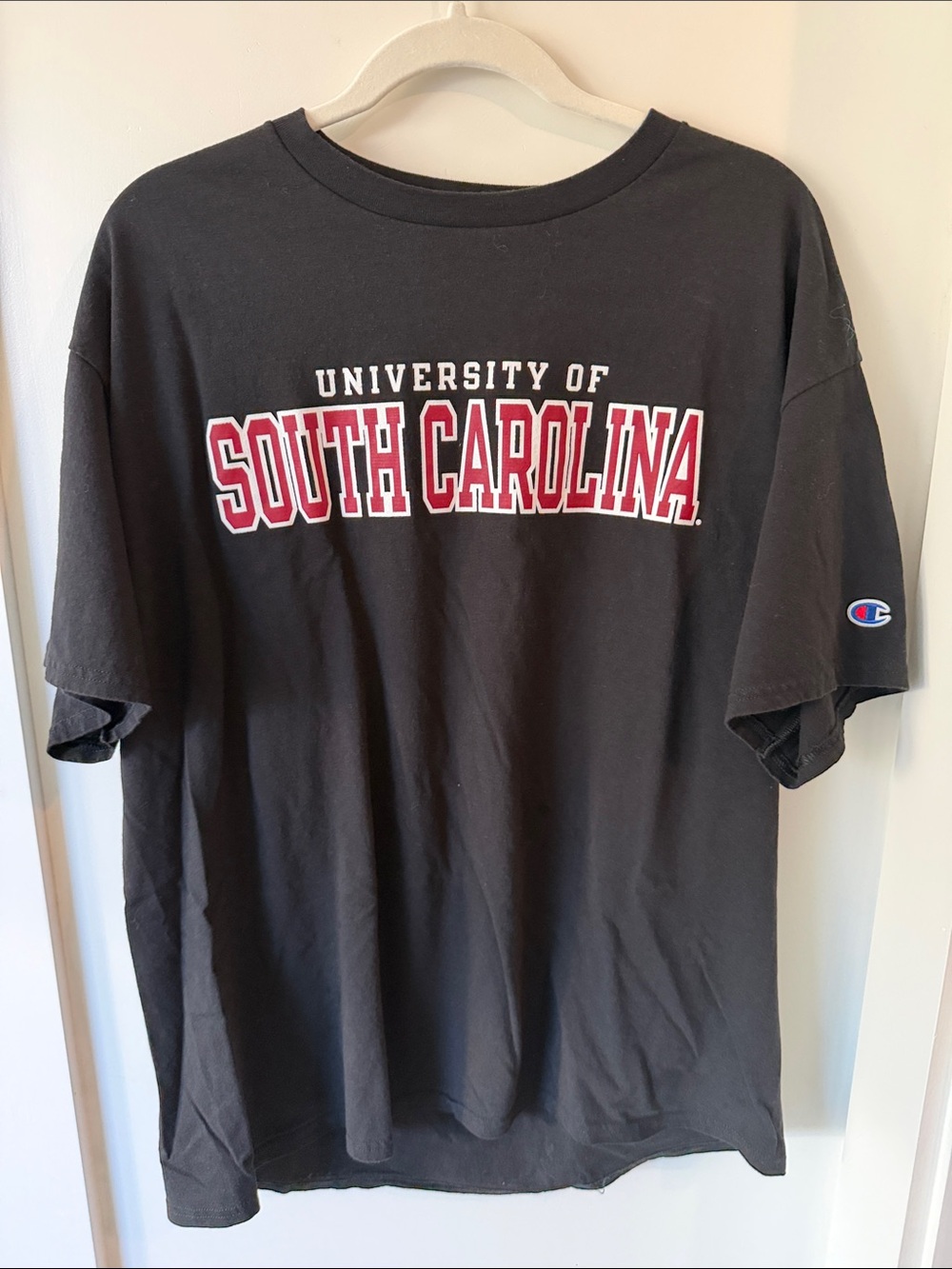 Champion Black University of South Carolina Graphic Tee with Red & White Print